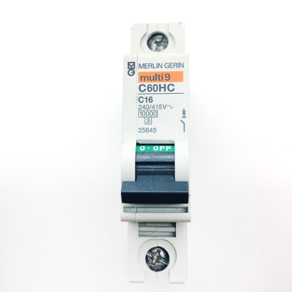 Merlin Gerin Multi9 C60HC 25645 C16 16A 16 Amp MCB Circuit Breaker Type C